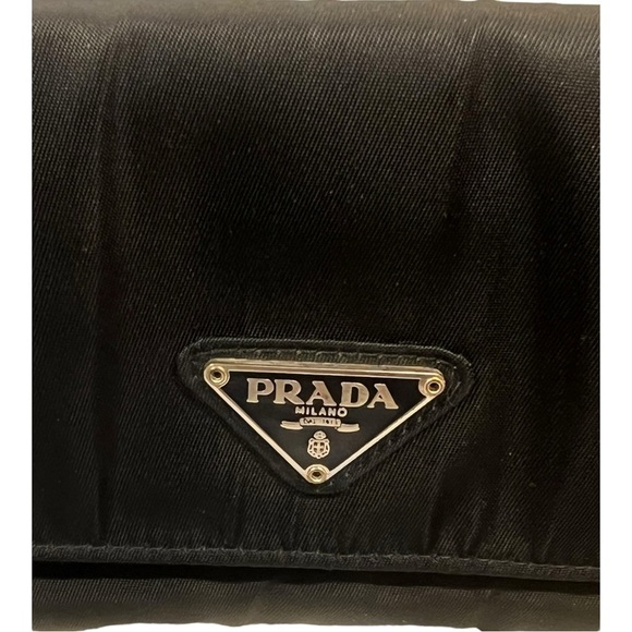 PRADA Tessuto Long Continental Envelope Wallet Nylon Blue Authentic - Picture 4 of 8